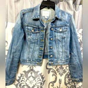 Jessica Simpson Women's Pixie Classic Feminine Fit Crop Jean Jacket Size M‎